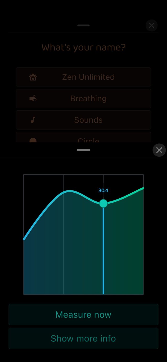 Breathe app interface, screen 5