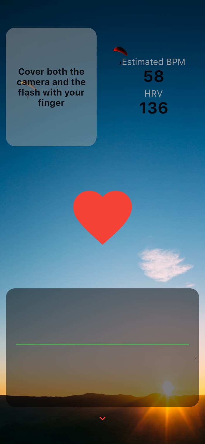 HRV Biofeedback app interface, screen 2